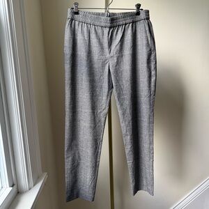 Theory Korene wool plaid pants gray M